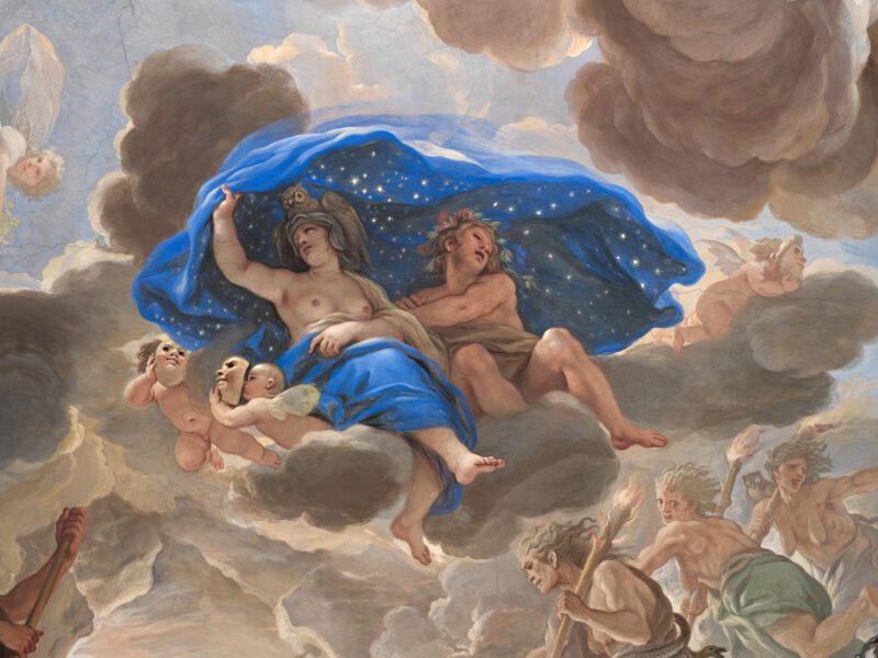 La nuit, Luca Giordano, détail de la voûte de la Galleria degli Specchi