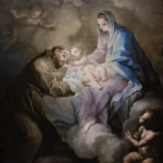 Giuseppe Nicola Nasini, Visione di San Francesco cui la Vergine offre il Bambino Gesù, 1695, olio su tela, Assisi, Custodia generale, Sacro Convento di San Francesco in Assisi dei Frati Minori Conventuali